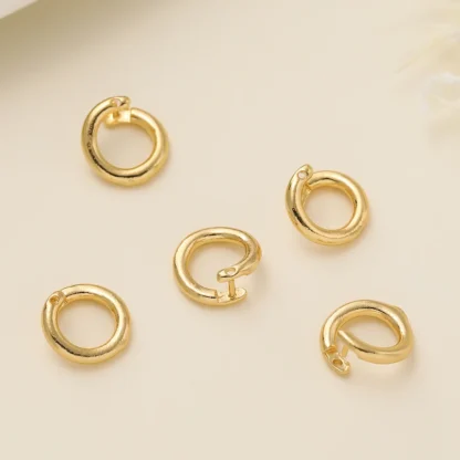 10 Uds. Anillos de salto abiertos chapados en oro de 14/18K de dos tamaños, conector de anillos divididos para collar, pulseras, accesorios para hacer joyas