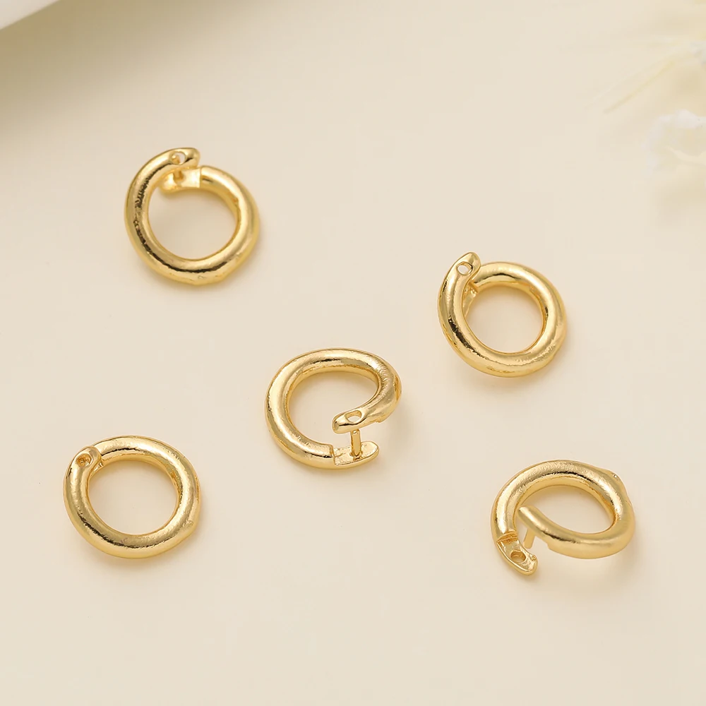 10 Uds. Anillos de salto abiertos chapados en oro de 14/18K de dos tamaños, conector de anillos divididos para collar, pulseras, accesorios para hacer joyas