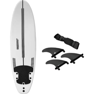 Tabla de surf de 7' FLOWBOARD de espuma suave: incluye (3) aletas, correa de pie de 6' y (2) corredores de madera en el tablero interior