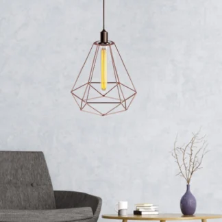 Pantalla colgante con forma de diamante, práctico alambre de decoración Industrial para techo