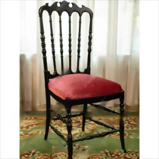 Silla de comedor de madera maciza Retro francesa, silla de balcón de ocio con respaldo alto americano de diseño de estilo antiguo