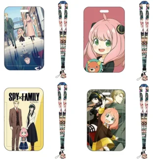 Kawaii Anime cordón tarjeta ID titular de la insignia llavero pase gimnasio móvil niños llavero llaveros regalos