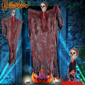 Cráneo de terror para Halloween, decoraciones colgantes, fantasma, casa embrujada al aire libre, accesorios colgantes aterradores, suministros de decoración para fiesta de Halloween