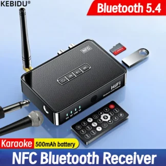 Receptor de Audio Bluetooth 5,4 NFC 3,5mm AUX RCA USB TF 6,5 MM micrófono Karaoke estéreo HiFi adaptador inalámbrico aplicación Control IR