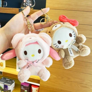 Sanrio juguete de peluche Kawali Hello Kitty Kuromi My Melody llavero de peluche suave Cinnamoroll bolsa colgante muñeco de peluche niña chico regalo