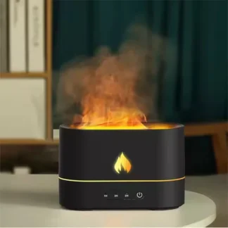 Difusor de aceites esenciales de nuevo diseño, humidificador de aromaterapia con llama de niebla de simulación, humidificador de fuego para el hogar y la Oficina