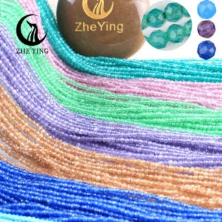 Zhe Ying 5 hebras/lote nuevas cuentas de cristal de ojo de gato facetadas cuentas de vidrio sueltas para hacer joyería pulsera accesorios Diy