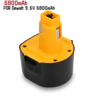Batería de 9,6 V, 6800mAh, Ni-Mh, Ersatz, Kompatibel, Dewalt, DE9061, DE9062, DW9061, DW9062, DE9036, DW911, DW921, DW9614, DW050