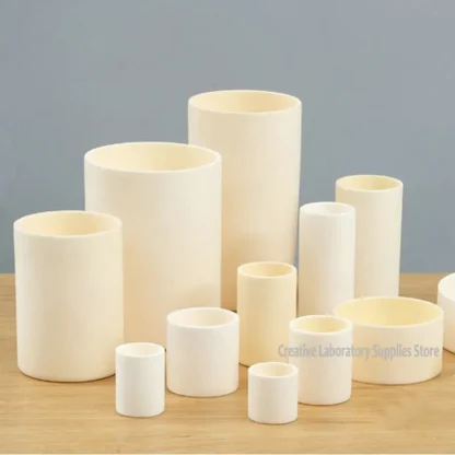 Crisol de corindón de alúmina 99% de laboratorio 5ml-1000ml con resistencia a altas temperaturas de 1600 °   Crisol cilíndrico para horno de mufla C