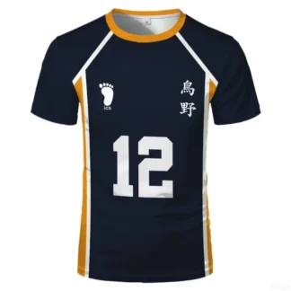Disfraz de Anime Haigui, ropa deportiva de voleibol, camisa de manga corta con cuello redondo para verano para hombres y mujeres
