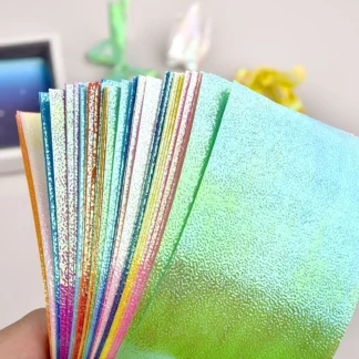50 Uds. De papel de Origami brillante de doble cara, papel plegable de Color sólido, brillo de perlas, decoración artesanal de álbum de recortes hecha a mano