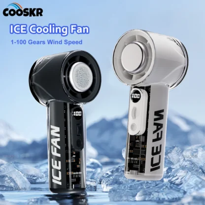 Ventilador de mano portátil Mini ventilador de refrigeración 3000mAh recargable al aire libre ventilador Turbo de alta velocidad 100 niveles Control libre pequeño ventilador de mano