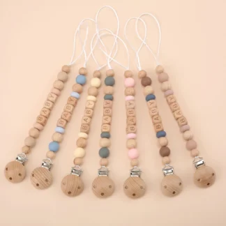 Clips de chupete con nombre personalizado para bebé, soporte de pezón simulado de Color Morandi, cadena de Clip, juguetes de dentición, accesorios para recién nacidos