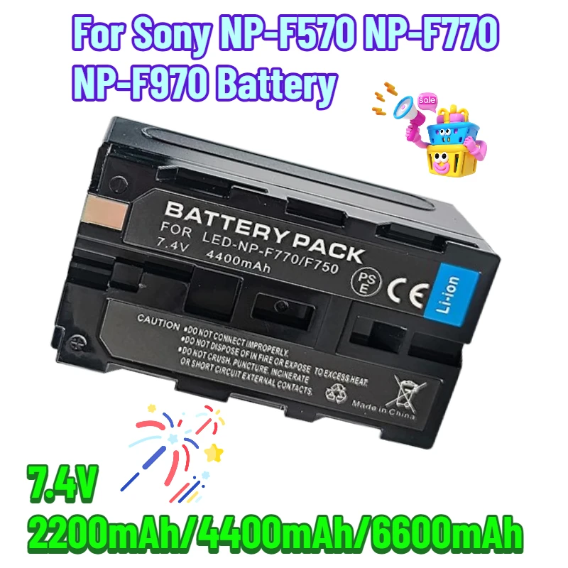 Baterías de cámara de 7,4 V 2200 mAh/4400 mAh/6600 mAh para batería Sony NP-F570 NP-F770 NP-F970