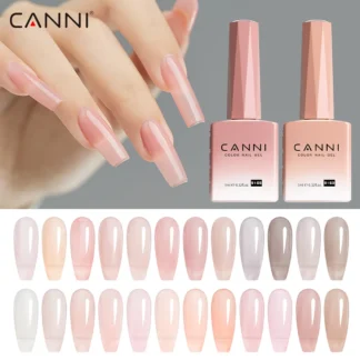CC7 CANNI Esmalte de uñas en gel sin HEMA, gelatina desnuda, Color transparente, esmalte de uñas en gel, colección rosa Natural, barniz LED UV en remojo