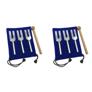 ETRT Juego de 6 diapasones 4096 Hz 4160 Hz 4225 Hz Juego de diapasones Diapasón con martillos de madera y bolsa de tela Estilo 1