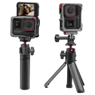 Caja de aluminio, jaula de Metal con zapata fría, marco protector para cámara, funda carcasa para cámara Insta360 Ace Pro 2