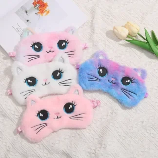 VCENT Sleep Blindfold Pink Shading Eye Mask Peluche Lindo Super Suave Cómodo Luz Dibujos Animados Anime Nuevos Niños Niñas Regalos de Cumpleaños