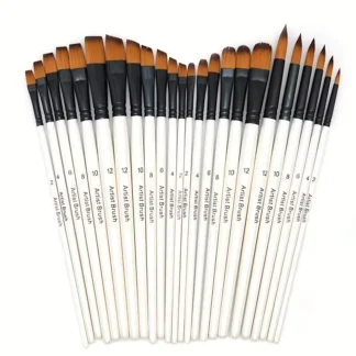 6 unids/set pinceles de pintura de artista puntas de nailon de dos tonos pincel de pintura de artista para aceite acrílico acuarela pintura acrílica cuerpo cara arte de roca