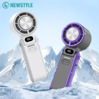 Mini ventilador Turbo de refrigeración por aire de mano, plegable, recargable por USB, 3600mAh, 100 velocidades de viento, ajustable para exteriores con cordón