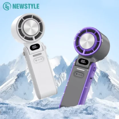 Mini ventilador Turbo de refrigeración por aire de mano, plegable, recargable por USB, 3600mAh, 100 velocidades de viento, ajustable para exteriores con cordón