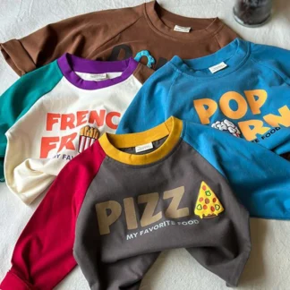 Camisetas de manga larga para niños y niñas de 0 a 13 años, ropa bonita con parte inferior de algodón para adolescentes, camiseta para niños, Tops con patrón de dibujos animados