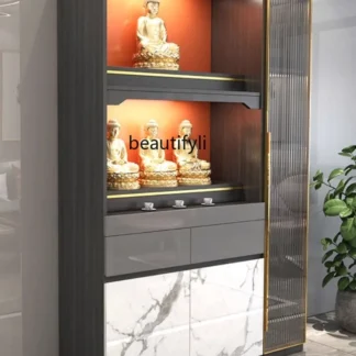 E1001 ss Bodhisattva de madera maciza de estilo chino, Dios de la riqueza con puerta, parojos para el hogar, almacenamiento decorativo, gabinete de vino, cierre de ropa