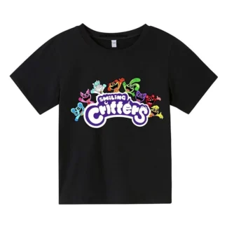 Camisetas de manga corta transpirables para niños y niñas, camisetas de juego de Critters sonrientes, trajes de verano para niños de 3 a 13 años