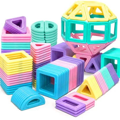 Juego de bloques de construcción magnéticos Macaron, juguetes de construcción educativos STEM duraderos, regalo de cumpleaños creativo, colores surtidos