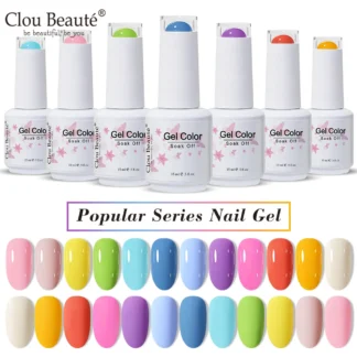 Clou Beaute-esmalte de uñas en Gel, 15ml, pigmento de alta calidad, arte de uñas, barniz de Gel de Color brillante para primavera y verano, capa superior con Base de Gel UV