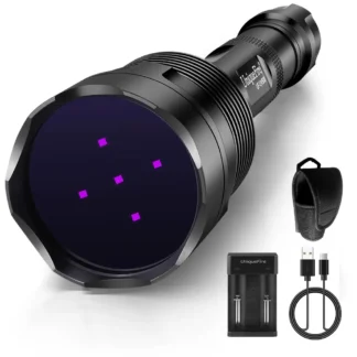UniqueFire 50W UV500 365NM linterna LED de luz negra haz de alta potencia y largo alcance ideal para uso profesional/comercial