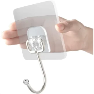 Paquete de 12 ganchos de pared con gancho adhesivo grande con capacidad de carga máxima de 40Ib para colgar toallas y abrigos de acero inoxidable adecuados para