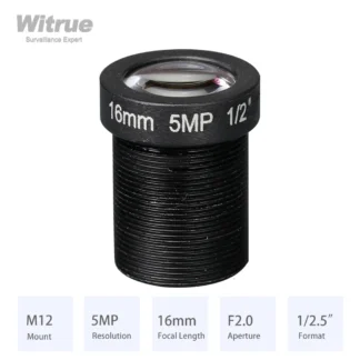 Lente de montaje HD 5MP M12 8MM 12MM 16MM con apertura de filtro IR de 650nm formato F2.0 1/2,5 "para cámaras CCTV de seguridad de vigilancia