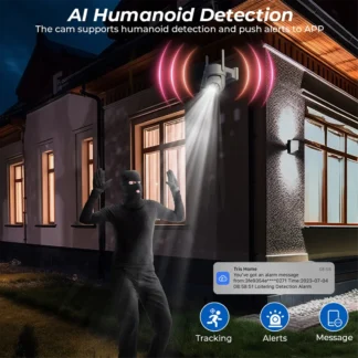 Cámara IP eficiente de la visión nocturna al aire libre PTZ de la cámara WiFi de 4MP detección humana iCSee