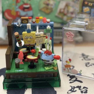 ARWA-X Bob Esponja SquarePants bloques de montaje caja misteriosa caja misteriosa rompecabezas para niños juguete de construcción regalo de cumpleaños