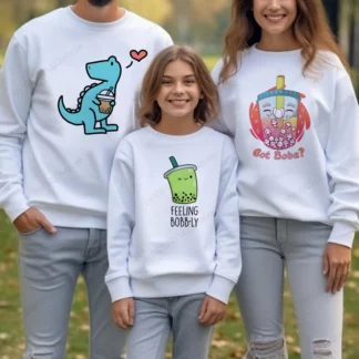 Sudadera con estampado de té de leche Boba para niño y niña, sudaderas con capucha de dibujos animados, ropa de manga larga