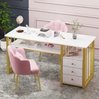 Muebles de salón de lujo ligeros, producto en oferta, mesas para uñas con cajones, suministros para salón de belleza, juego de mesa para manicura