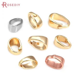 7x3,5 MM 6x4MM 7x5MM 9x4MM 18K Color oro latón encantos conector colgantes cierres joyería suministros Diy hallazgos Accesorios