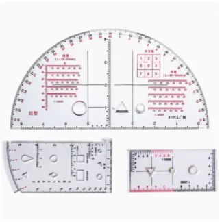 Regla de comando, regla semicircular de longitud y latitud, regla de operación topográfica, regla de coordenadas geográficas 1:50.000