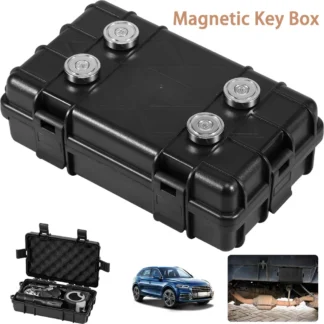 Caja de llaves magnética a prueba de agua, soporte magnético para llaves de coche, caja ocultadora a prueba de herrumbre, caja multifuncional para localizador GPS de llaves de repuesto