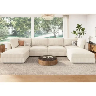 Sofá seccional modular con almacenamiento, sofá seccional de pana con chaise, sofás seccionales en forma de U para sala de estar
