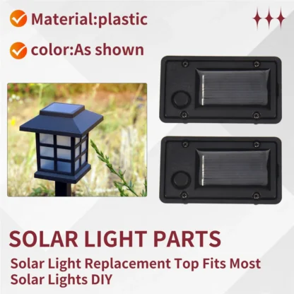 UNCL Caja de batería de 2 piezas, piezas de repuesto de luz de linterna solar superior para linternas colgantes al aire libre contenedor lámpara solar para el hogar