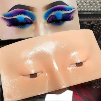 Tablero de práctica de maquillaje de silicona de trigo con pegatinas y pinceles de perlas, adecuado para trucos y principiantes