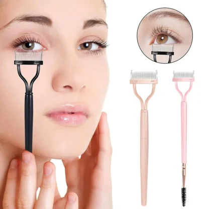 Cepillo de pestañas plegable, peine, máscara, separador de pestañas rizadas, dientes de Metal inoxidable, rizador de pestañas recto, herramienta de maquillaje de belleza