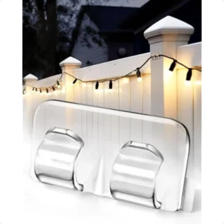 Ganchos para clips de luces de cadena al aire libre: 26 piezas Gancho de luz resistente con tiras adhesivas impermeables Soportes de cable transparentes exteriores f