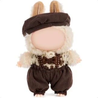 Ropa para muñeca sin muñeca incluida, conjunto de ropa para muñeca de 15 y 17cm, accesorios para atuendo de muñeca (mono marrón)