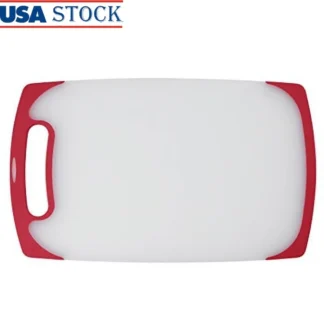 Tabla de cortar semitransparente de 15 pulgadas con empuñaduras de silicona antideslizantes, protección Ideal para mostrador de carne, frutas y verduras, resistente