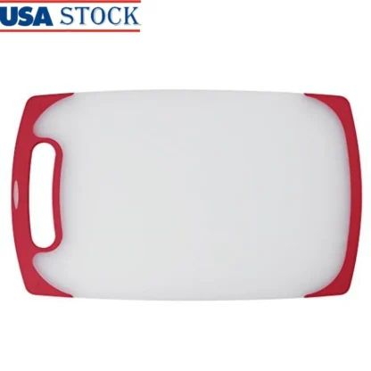 Tabla de cortar semitransparente de 15 pulgadas con empuñaduras de silicona antideslizantes, protección Ideal para mostrador de carne, frutas y verduras, resistente