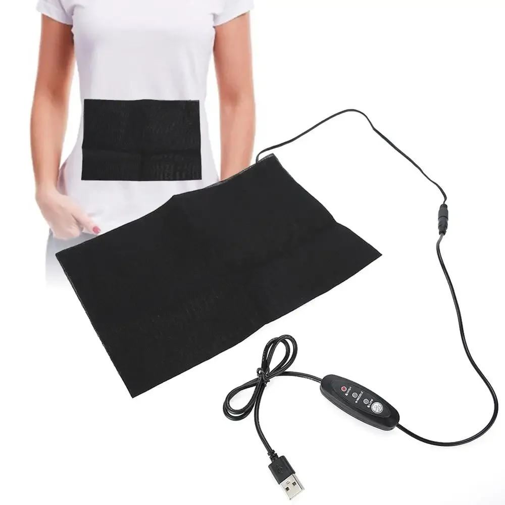 Almohadilla de aislamiento Abdominal, cinturón de tela calefactora USB, pieza calefactora de cintura, compresa caliente de palacio cálido, sincronización de tres ajustes de temperatura