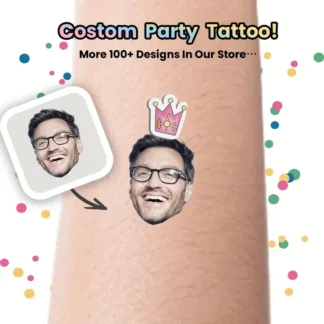 Tatuaje temporal personalizado corona gorra de cumpleaños personalizado lindo divertido retrato pegatina regalo de cumpleaños decoración de fiesta 15 Uds
